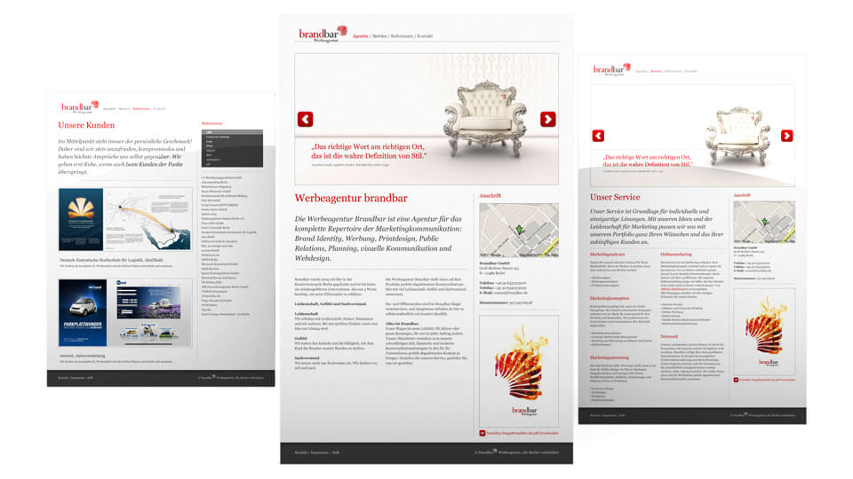 Brandbar Website-Layout Abbildung Brandbar Website-Layout