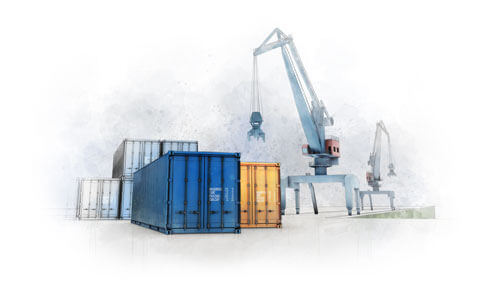 Illustration Container im Hafen Abbildung Illustration Container im Hafen