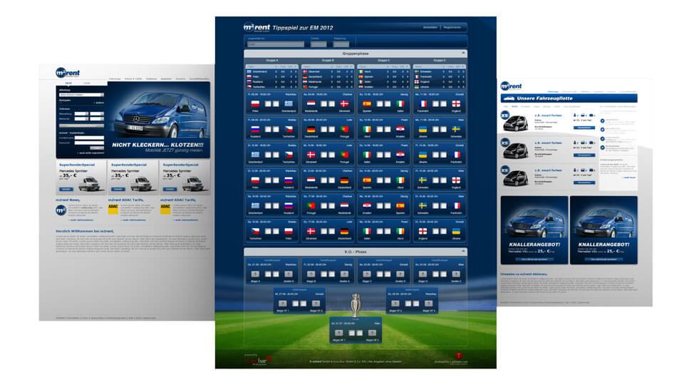 Abbildung m2rent Web-Layouts