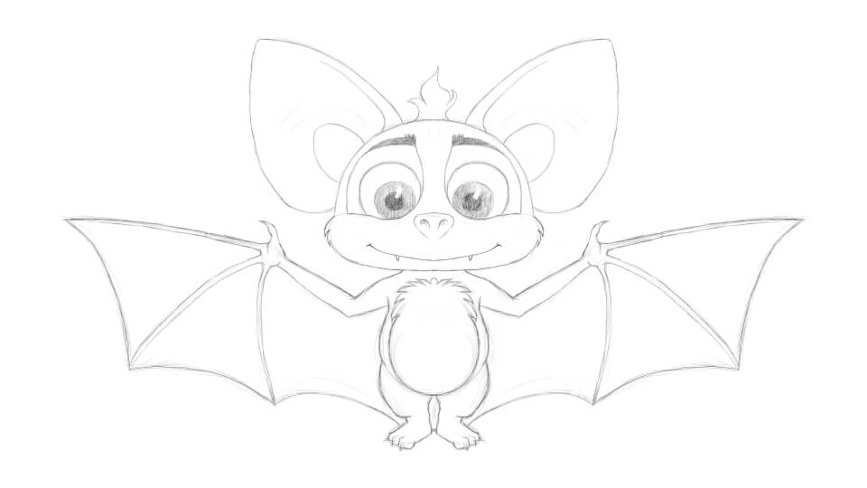 Skizze 3D Fledermaus Outlines Skizze 3D Fledermaus Outlines