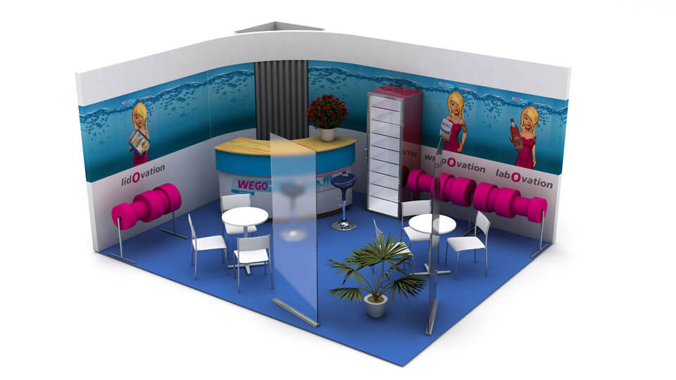 Wego Messestand-Entwurf Abbildung Wego Messestand-Entwurf